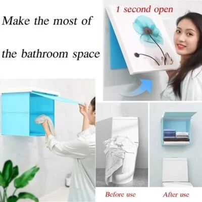 FOLDABLE HIDDEN STORAGE CABINET, WALL MOUNTED HIDDEN STORAGE BOX FOR CLOTHES