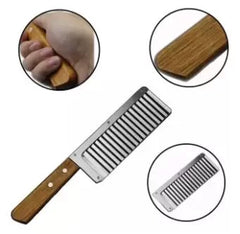 Crinkle Cut Potato/Chip/Fruit/Vegetable Wavy Blade Cutting with Wooden Handle/French Fry Potato Cutter