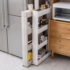 Gap Storage Rack – Rolling Trolley with Wheels Mobile Kitchen Household Storage Accessories