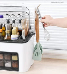 Double Kitchen Spice Box Set Combination Plastic Salt Shaker Seasoning Storage Box with tool holder