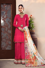Maria B- Secret Garden Embroidered Lawn Suit by M Prints- 4A