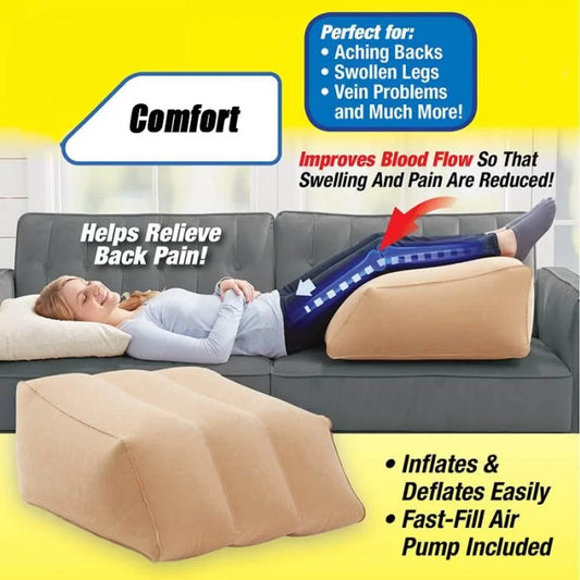 Leg Ramp Inflatable Pillow Wedge Pillow Elevates Legs And Feet Soft Leg Relaxation Pillow Cushion Foot Rest Office Home