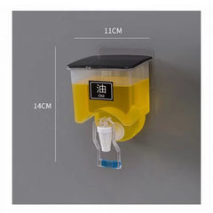 Wall-Mounted Oil Vinegar Dispenser Jar Container Faucet Type Condiment Box Oil Dispenser