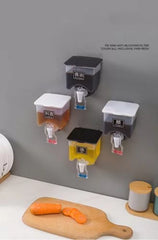 Wall-Mounted Oil Vinegar Dispenser Jar Container Faucet Type Condiment Box Oil Dispenser