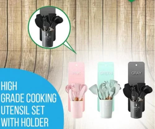 High Grade Cooking Utensil Set with Holder Non-Stick Kitchen Utensils