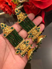 Jhumke in green color