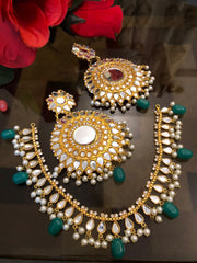 Kundan necklace with jhumka style