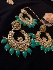 Kundan jhumke with Tikka jewellery collection