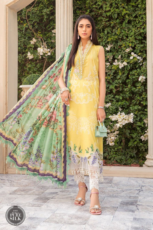 Maria B- Secret Garden Embroidered Lawn Suit by M Prints- 5A