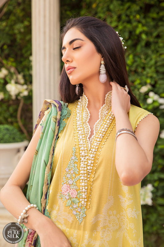 Maria B- Secret Garden Embroidered Lawn Suit by M Prints- 5A