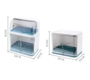 Kitchen Bowl Rack Cutlery Storage Box Dishes Leaching Bowl Box With Cover Edging Plate Rack Plastic Bowl Cabinet Home