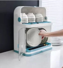 Kitchen Bowl Rack Cutlery Storage Box Dishes Leaching Bowl Box With Cover Edging Plate Rack Plastic Bowl Cabinet Home