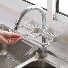 Kitchen Sink Faucet Sponge Soap Cloth Drain Rack Storage Organizer Shelf Holder – Space Saving Strong and Durable for Everyday Standard Use