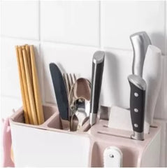 Kitchen Utensil Drain Shelf Holder Cutlery Tableware Holding Case Wall Mounted