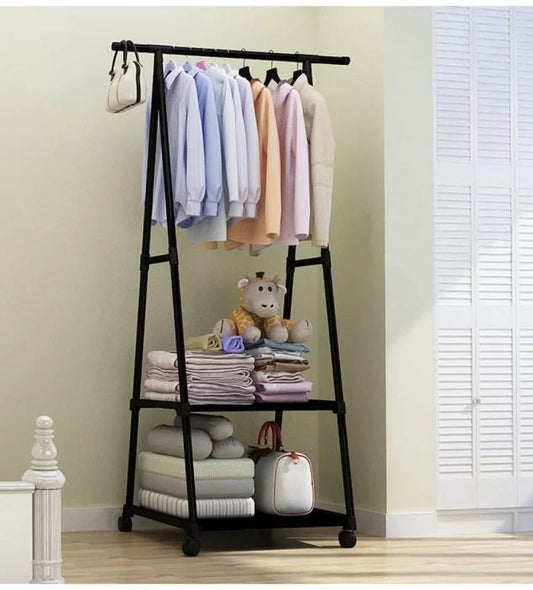 Metal Coat Jacket Hat Hanger – Multifunction Stand Organizer – Black