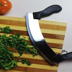 Half Moon Knife, Stainless Steel Knife, Mezzaluna Chopper/Knife (Pizza Cutter) 10 Inch’