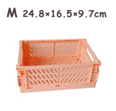 Mini Foldable Plastic Cosmetic Storage Box – Organizer Basket for Home and Office