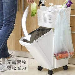 Movable Kitchen Trolley With Garbage Bin