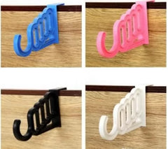 Multi-Function Home Accessories Foldable Clothes Hanger Drying Rack 5 Hole Suit Bathroom Door Plastic Organizer