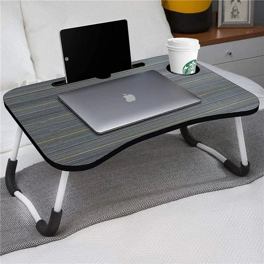 Multipurpose Foldable Laptop Table with Cup Holder, Study Table, Bed Table, Breakfast Table, Foldable and Portable