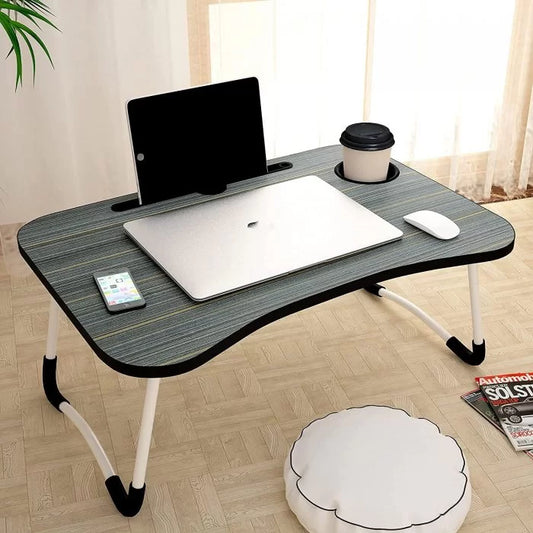Multipurpose Foldable Laptop Table with Cup Holder, Study Table, Bed Table, Breakfast Table, Foldable and Portable