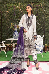 Maria B- Secret Garden Embroidered Lawn Suit by M Prints- 7A