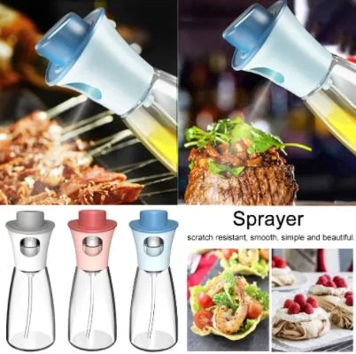 Oil Sprayer for Cooking 150ml – Glass of Cooking Portable Oil Bottle – Oil Spray for Kitchen Making Salad/BBQ/Grilling (Blue)