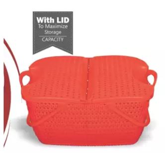 Portable Picnic And Carry Basket With Lid
