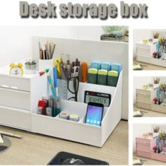 Desktop Stationery Supplies Organizer – Rectangle Pen Organizer with Two Drawers – Creative Office Desk Pen Holder