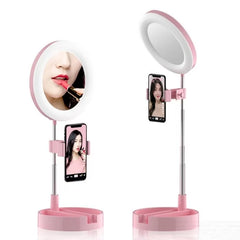 Ring Light Live Makeup Desktop – Multipurpose Retractable Adjustable Rechargeable Desk Lamp 6 Inch