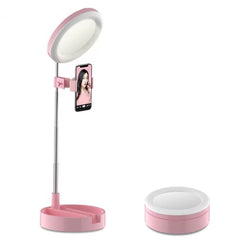 Ring Light Live Makeup Desktop – Multipurpose Retractable Adjustable Rechargeable Desk Lamp 6 Inch