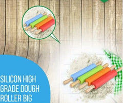 Silicone Dough Rolling Pin Wooden Handle Roller Pin