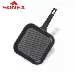 SONEX Non-Stick GRILL PAN Die Cast Ceramic Coating – 28cm – Black