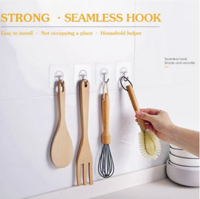 Self Adhesive Door Wall Hooks Heavy Duty Suction Hangers Kitchen Bathroom Suction Cup (Pack of 10)