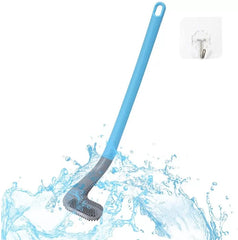 Silicone Toilet Brush with Flexible Bristles and Non-Slip Long Handle, Golf Shape Curved Toilet Cleaner Brush, Deep Cleaning Toilet Brush