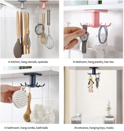 Spoon Holder Round Kitchenware Storage Rotary Hook