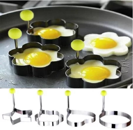 Egg Molds Stainless Steel 4 Pcs Set For Kitchen Frying Eggs Tools