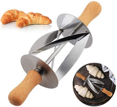 Stainless Steel Rolling Cutter With Wooden Handle – Roller for Croissant Cutter Steel Pastry Cutter