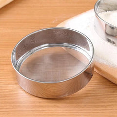 Stainless Steel Round Atta Channi – Strainer Colander Sifter Advanced Kitchen Cake Baking Tools (Silver)
