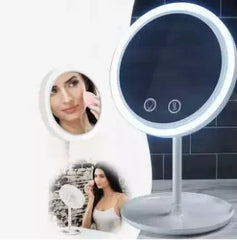 Sweat-Free Makeup Mirror Beauty Fan Mirror Desk-Top Keeps Skin Cool Beauty LED Lighted