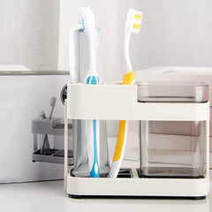 Desktop Toothpaste & Toothbrush Holder Stand With Cup