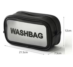 Travel Waterproof Cosmetic Bag – Zippered Makeup Bags for Women – Beauty Case Make-Up Organizer Storage Bath Toiletry Bag (Black)