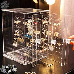 Vertical Drawer Organizer for Stud Earring and Necklace, Dustproof – Clear Acrylic Jewelry Storage Box