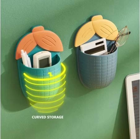 Wall Mounted Corn Shape Storage Box – Bathroom Storage Shelf – Wall Mounted Shelf Adhesive Hanger Organizer Remote Control Holder Home Decor