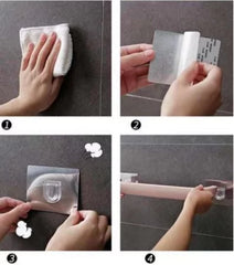 Wall Mounted Self-Adhesive Towel Holder Rack Towel Hanger – Bathroom Towel Bar Shelf Roll Holder