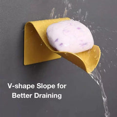 V-Shape Soap Holder Better Draining Wall Mounted Multipurpose Holder for Soap/Phone/Dish Sponge