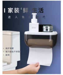 Waterproof Toilet Tissue Paper Roll Holder – Wall Mount Storage Box Bathroom Shelf – Toilet Tissue Paper Roll Holder