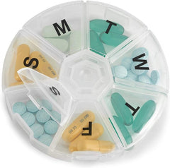Pill Box Round Weekly Pill Organizer Pill Container Round Medicine Organizer Box