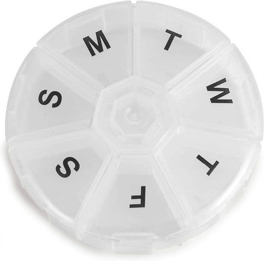 Pill Box Round Weekly Pill Organizer Pill Container Round Medicine Organizer Box