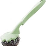 Wire Ball Brush With Long Handle Kitchen Hanging Cleaning Brush Pan Kitchen Dish Handle Washing Tool